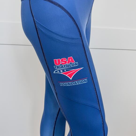 Varlo, USA Triathalon Foundation Leggings, Women’s Size Small w/ Back Zip Pocket - Picture 4 of 9